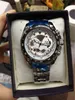 Nouvelle mode de haute qualité Mens quartz chronographe montre-bracelet Homme Stailess Steel watch + box CA01