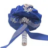 Bouquets de mariée de mariage rose ivoire marine, fournitures de mariage de fleurs artificielles en cristal, Bouquets de Quinceanera doux