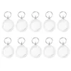 100pcs foto portachiavi circolare trasparente bianco inserto in acrilico cornice per foto portachiavi portachiavi fai da te portachiavi con anello diviso