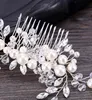Elegant Crystal Pearls Bridal Hair Combs Headpieces For Wedding Stunning Rhinestones Headwear Tiaras Women Hair Accessories Hairpin AL2150