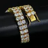 Hip Hop White Zircon Bling Double Layers Tennis Bracelet 18k Real Gold Plated Women Bangle249C