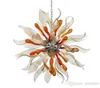 Modern Murnao Glass Chandelier Leave Shape Mini Hotel Decor Hand Blown Lighting