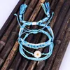 Daisy Flower Bracelet Wax thread woven cloorgul bohemain Set 3 PCS Handmade Rope Women's Waterproof Sleeve