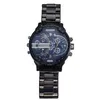 Modkvalitet Mens Big Case Multidial Multistyle rostfritt stål Strap Date Double Dial Work Quartz Watch254Q