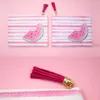Borlas listradas Flamingo Bikini Bag Mini Coin Bolsas Caneta de impressão digital Caso Sacos de armazenamento de viagem Cor Mix 5wf E1