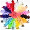 18 Farben Baby Spitze Blumen Stirnbänder Chiffon Haarbänder Seidenhaar Seil Band Gestricktes elastisches Stirnband Baby Haarband Zubehör M454