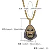골드 블링 보라색 블랙 다이아몬드 해골 펜던트 망 체인 목걸이 힙합 아이스 아웃 큐빅 지르코니아 발렌틴 데이 보석 선물