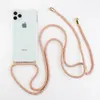 Einfarbige Kordelkette Halskette Lanyard Handyhülle für iPhone 11 Pro X XR XS Max Soft Clear Back Case zum Tragen