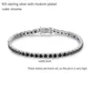 3mm 925 Sterling Silver Cluster Round Black CZ Ziron Tennis Armband Pulseras Pulseira Bracelete Kvinnor Smycken Tjejvän Gift CX200702