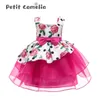 Abito da principessa con gonna di tulle con motivo di rosa per festa con fiocco in tre colori per 212 anni 9602704