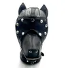 Soft Leather Bondage Dog Head Hood Headgear Face Mask Detachable Eyepatch Adult Slave BDSM Bed Games sex Toy8776561