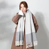 Fashion- cashmere scarves two color stitching female shawl dual thickening long to be free off-Korean wholesale