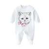 Neonati Ragazzi pagliaccetto INS molla delle neonate Cat stampato a maniche lunghe tuta caduta cute infantile Cotone Casual Body Tutina C6088