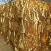 2020 Ny ankomst 2 stycke / mycket 10ft L * 30 tums H guld-sequin bordsskjorta för bröllopsdekoration