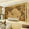 2019 nya väggmålningar tapeter vintage träkorn HD världskarta dekoration målning enkel atmosfär väggpapper
