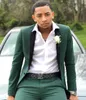 2019 Hunter Mens Suits Party Groom Suit Wedding Tuxedos Peaked Lapel Slim Fit Formal Prom Suit Groomsmen Suits 2 Pieces Jacket+Pants