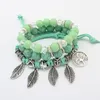 Luxe Design Mode Mannen Vrouwen Handgemaakte Rainbow Bead Strands Natuursteen Armband Antiek Life Tree Charm Armbanden