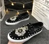 New Dandelion Spikes Scarpe piatte in pelle Strass Moda Uomo Ricamo Mocassino Scarpe eleganti Pantofola da fumo Scarpe casual con diamanti Scarpe di tela Scarpe piatte