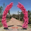 2.5M height artificial Cherry Blossom Arch Door Road Lead Moon Shaped Arches Shelf with Artificial Flower Set for Party Backdrop Supplies