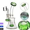 Mini bong gorgogliatore da 6,3 pollici verde blu nero viola mini bong a collo piegato bong per acqua in vetro bong per acqua da 14,4 mm banger femmina