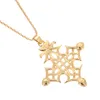 Ethiopian Trendy Gold Color Cross Pendant Necklaces For Women Men Cross Chain Charm Jewelry
