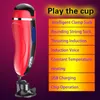 Electric Telescopic Deep Throat Heating Men Masturbator Penis Erection Trainer Realistic Vagina Pussy Masturbate Cup Sex Toy C19012616498