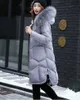 Chaqueta de plumas de moda 2019 nueva chaqueta gruesa de invierno de longitud media Abrigo con capucha con Cuello de piel