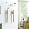 クリエイティブチャイニーズウォール花瓶乾燥花の装飾品ホームリビングルーム壁マウントハイドロポニックコンテナブラッククルミ