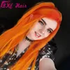 High quality 180density 360 lace frontal full Hair Wigs Long straight Orange Synthetic Lace Front Wig For Women Costume6156038