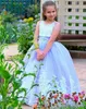 Helllila Blumenmädchenkleid für Hochzeiten, Prinzessin, Juwel-Ausschnitt, Perlenapplikationen, rückenfrei, Kindergeburtstag, Abendkleider