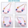 Mignon Rose Rose Fleur Filles Chunky Perles Collier Perles Perles Bubblegum Chunky Collier Pour Enfants Enfant Bijoux Cadeaux