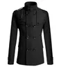 Chegada Nova Mens Overcoat manga comprida Casual casaco de lã Windbreaker Masculino Khaki Jacket Brasão Homens Trench Slim Fit Plus Size 3xl