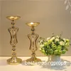 Elegant lång ny ankomst! Guld metall vas, sliver mental blomma vas, kunglig tillbaka trumpet vas för dekoration best0844