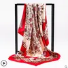 Top luxuoso lenços quadrados de luxo 90x90cm para mulheres Multi Color Shawls Shawls envoltórios hijabs Bandeira da cabeça 195g