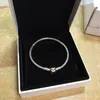 Classic Rose Gold Clasp Sterling Silver Charm Bracelet Women Men Fashion Party Jewelry Original Box For Chain Charms Bracelets Set4979144