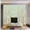 3d wallpapers Chinese style background wall hand-painted flowers and birds wallpapers retro background wall