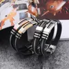 Pulsera negra de silicona de acero inoxidable para hombre, brazalete de pulsera con abalorio Punk de nuevo diseño de goma Simple para regalo de joyería de moda para hombre