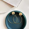 Wholesale-925 sterling silver INS style popular big hoop circle pendant earrings for women as gift and daily wearing