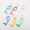 Contactless Key chain operner Door Opener metal pendant opener press non-touch Press Elevator Tool 5color T2I51091