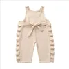 Baby rompertjes kinderen cartoon bowknot jumpsuits meisjes zomer dinosaurus mouwloze broek past pakken wagen mode onesies solide bodysuits AYP474