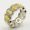 2019 Nueva llegada Joyería de lujo brillante Plata de ley 925 Corte ovalado Topa CZ Diamante Piedras preciosas Fiesta Mujeres Anillo de boda for8293865