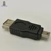 300pcs / lot أسود USB 2.0 أنثى إلى مصغرة USB B 5PIN ذكر التوصيل OTG مضيف محول محول موصل