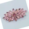 Broche Vintage en verre rose plaqué argent rhodié, Marquise en cristal, diamant, broche de fête de bal, cadeaux, livraison gratuite