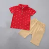 Conjuntos de roupas Crianças Roupas Children's Summer Wascings Boy Âncoros Imprimir Criança Pequena Bebê Boys 2 Pcs Terno