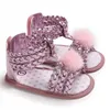 Canis mode söt nyfödd spädbarn baby girls pu läder bowknot sandaler spjälsäng casual prinsessa party skor