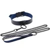 Collier de Style sombre sexy, chaîne en métal, ras du cou, Punk, en cuir PU, unisexe, jeu de rôle de flirt, ceinture de cou, bondage exotique, Leash332Z