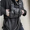 New Tactical Vest Men Fashion Black Punk Retro Motorcycle Vests Mens Hip Hop Pockets Waistcoats Jaqueta Motoqueiro YT50162