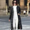 2019 New Long Parkas With Hooded Female Women Winter Coat Thick Down Cotton Pockets Jacket Womens Outwear Parkas Plus Size XXXL