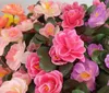Konstgjorda blommor bukett simulering av azalea safflor bröllop fest trädgård hem dekoration silk plast växter