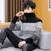 Men's Sweaters Men Winter Long Sleeve White Khaki Black Turtleneck Pullovers Striped Casual Fashion Mens Sweaters1 Olga22